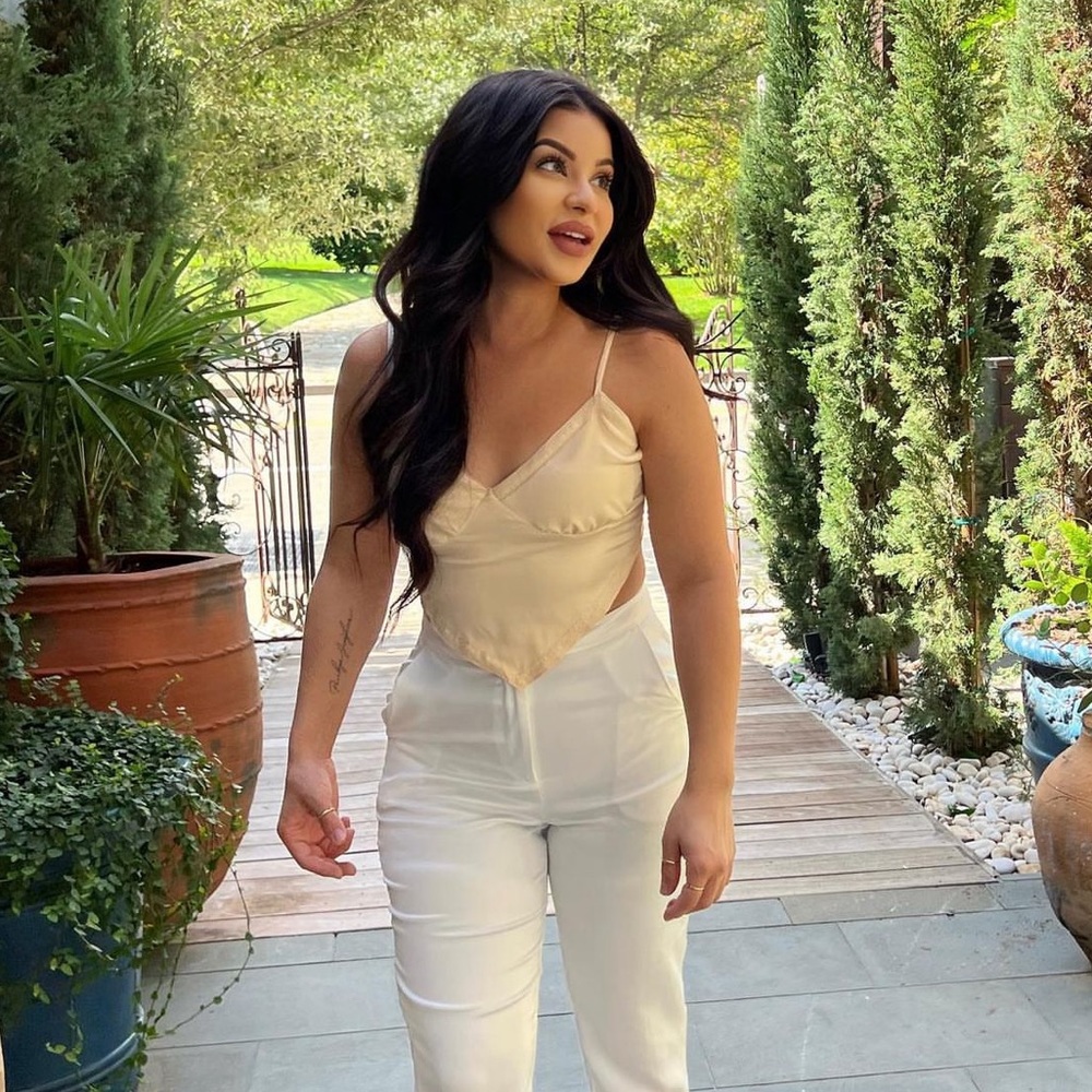 Silk cream top